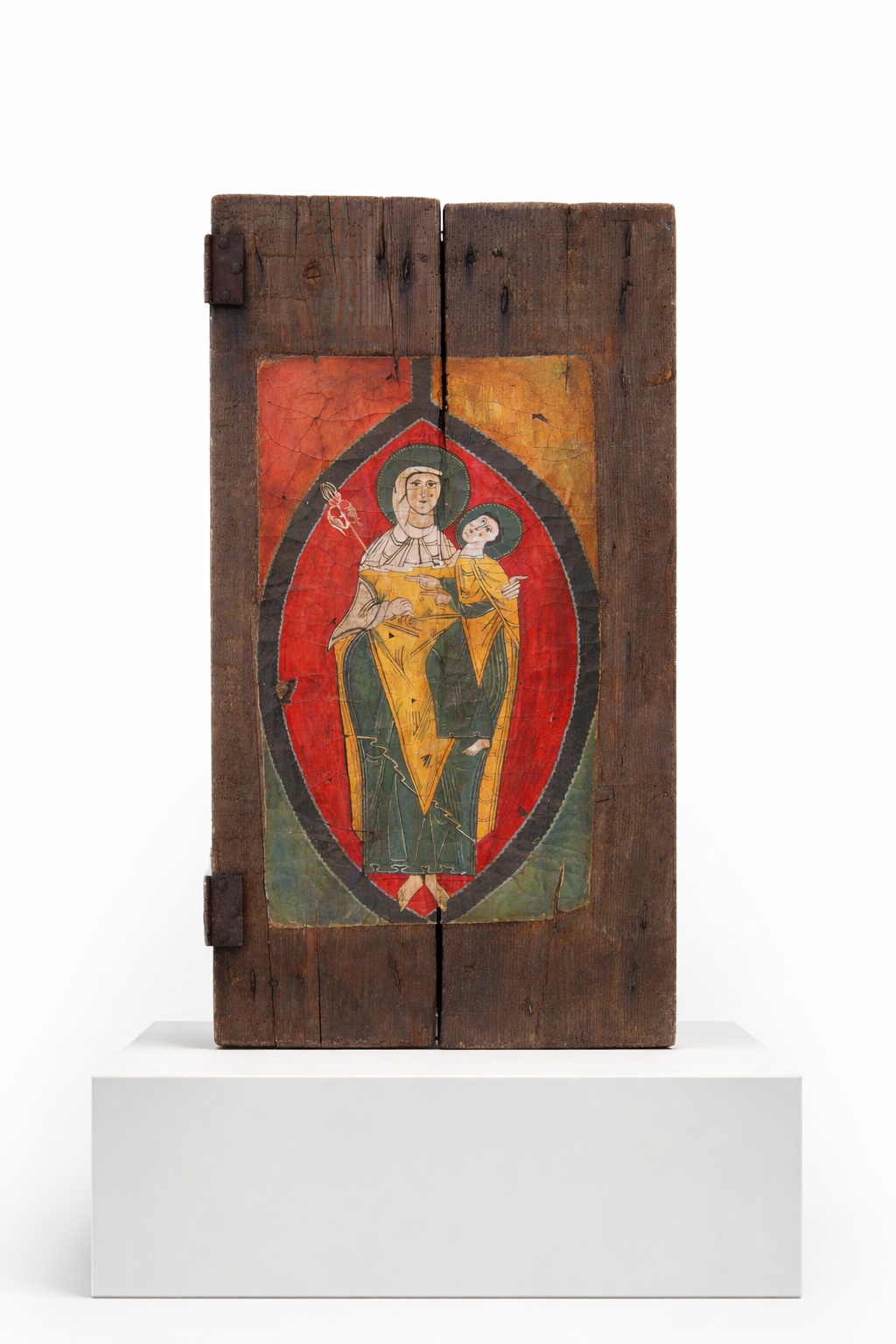 Clásico (Decorative Altarpiece) (Artwork ID 181) by Anonymous, a vertical contemporary retablo painted in egg tempera. Measuring 85x45 cm, this unframed artwork features a classical aesthetic with the smooth, matte finish characteristic of traditional tempera on a decorative panel. Clásico (Retablo decorativo) (Referencia 181) de Autor Anónimo, una pintura vertical en técnica al huevo (temple). Con unas dimensiones de 85x45 cm, esta obra sin enmarcar presenta una estética clásica con el acabado mate y suave característico del temple tradicional sobre un panel decorativo.